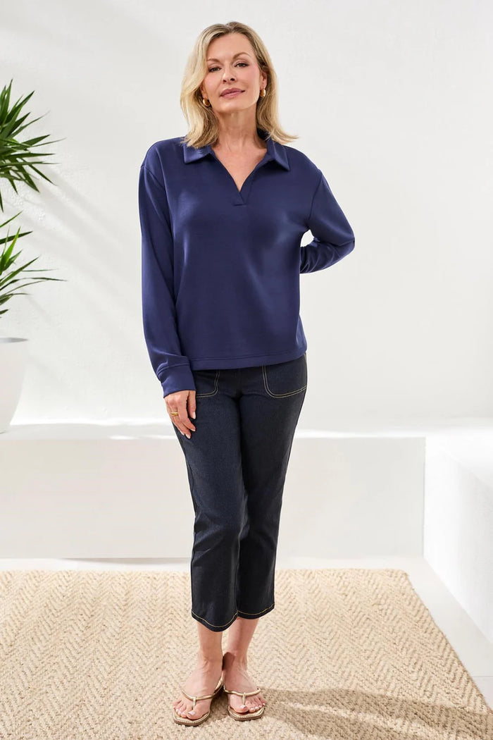 TECHNO LUX SCUBA JOHNNY COLLAR TOP-JET BLUE-TRIBAL