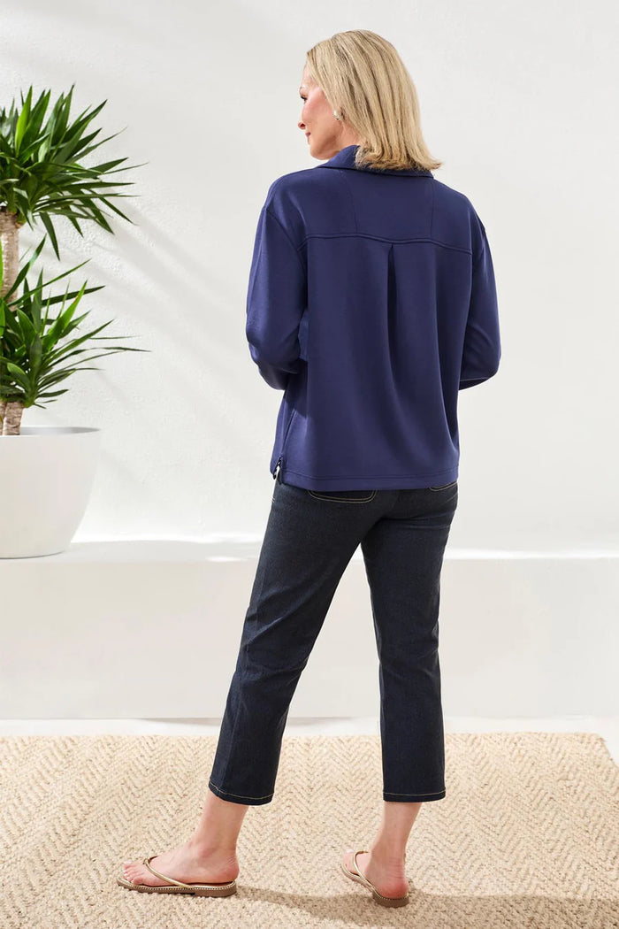 TECHNO LUX SCUBA JOHNNY COLLAR TOP-JET BLUE-TRIBAL