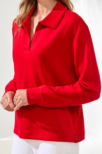 TECHNO LUX SCUBA JOHNNY COLLAR TOP-SANGRIA-TRIBAL