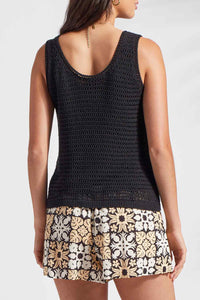 CROCHET TANK TOP-BLACK-TRIBAL