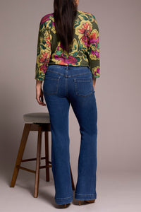 BOUNDLESS AUDREY PULL ON FLARE JEANS-FADED BLUE-TRIBAL