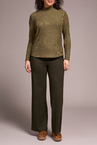 LONG SLEEVE MOCK NECK JAQUARD TOP-IVY-TRIBAL