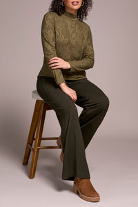 LONG SLEEVE MOCK NECK JAQUARD TOP-IVY-TRIBAL