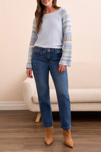AUDREY BOUNDLESS STRETCH DENIM-FADED BLUE-TRIBAL