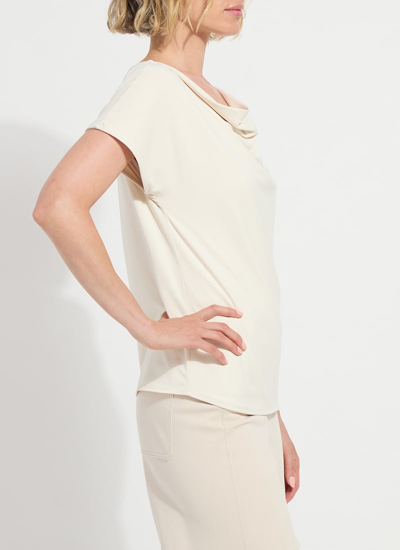 ENSLEY COWL NECK TOP-MACADAMIA-LYSSE