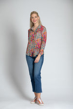 PINK STAIN GLASS BUTTONDOWN BLOUSE-APNY