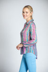 WAVES AND STRIPES BUTTONDOWN BLOUSE-APNY