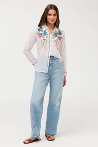 ELSAROSE-CONTRAST BINDING SHIRT-WHITE-JOHNNY WAS