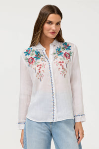 ELSAROSE-CONTRAST BINDING SHIRT-WHITE-JOHNNY WAS