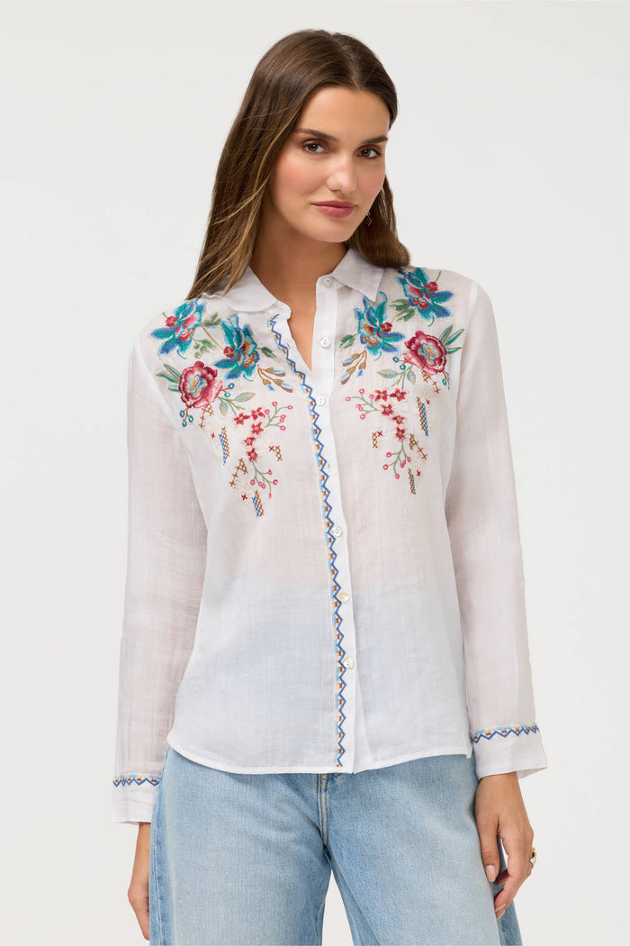 ELSAROSE-CONTRAST BINDING SHIRT-WHITE-JOHNNY WAS