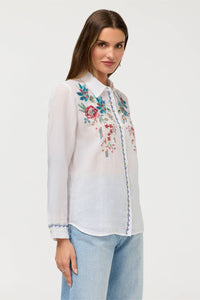 ELSAROSE-CONTRAST BINDING SHIRT-WHITE-JOHNNY WAS