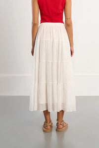 MAXI TIER SKIRT-WHITE-MOLLY BRACKEN