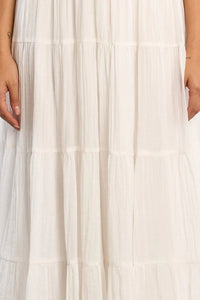 MAXI TIER SKIRT-WHITE-MOLLY BRACKEN