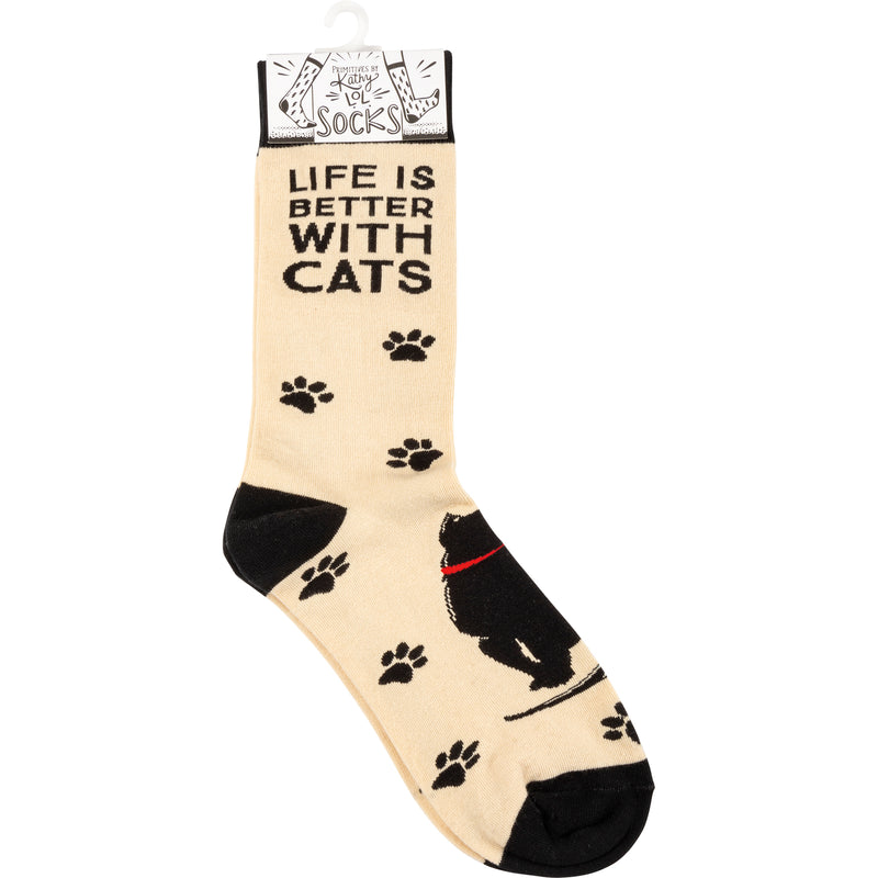 LIFE IS BETTER WITH CATS SOCKS