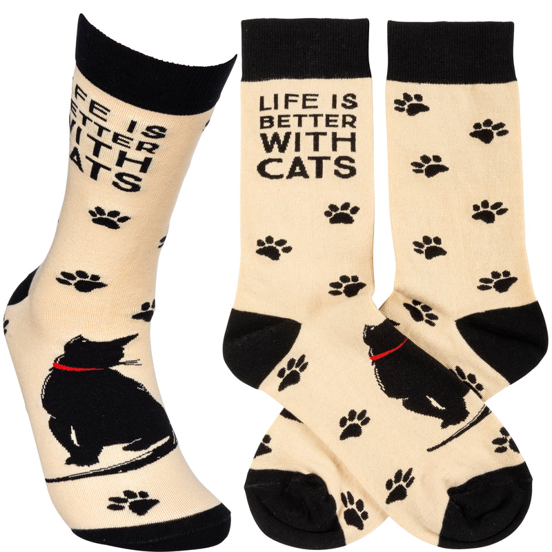 LIFE IS BETTER WITH CATS SOCKS