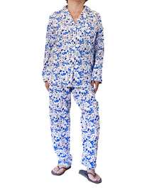 BLUE FOX FLANNEL PAJAMA SET - LA CERA