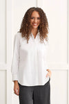 CLASSIC WHITE BUTTONDOWN BLOUSE W/ROLL UP SLEEVE-TRIBAL