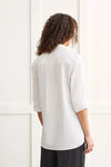 CLASSIC WHITE BUTTONDOWN BLOUSE W/ROLL UP SLEEVE-TRIBAL