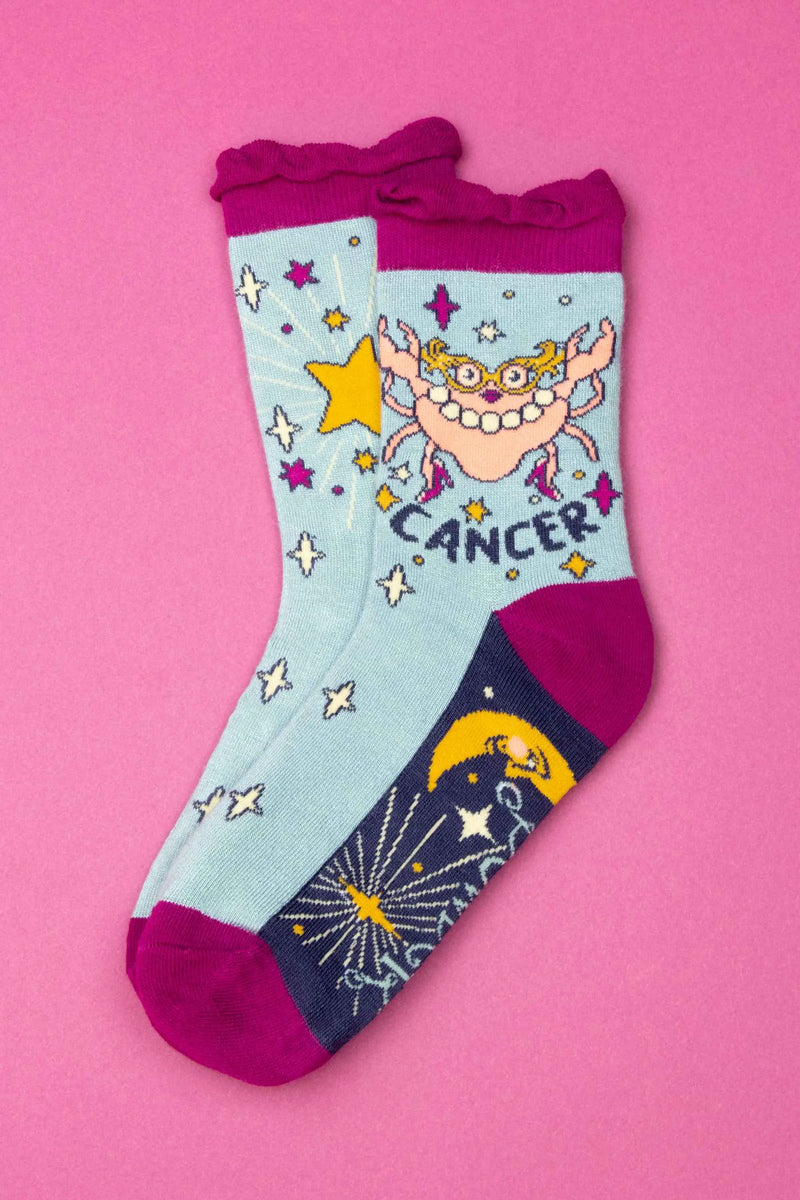 Cool Socks, Zodiac Sign Fun Astrology Gifts For Women, Crew Length