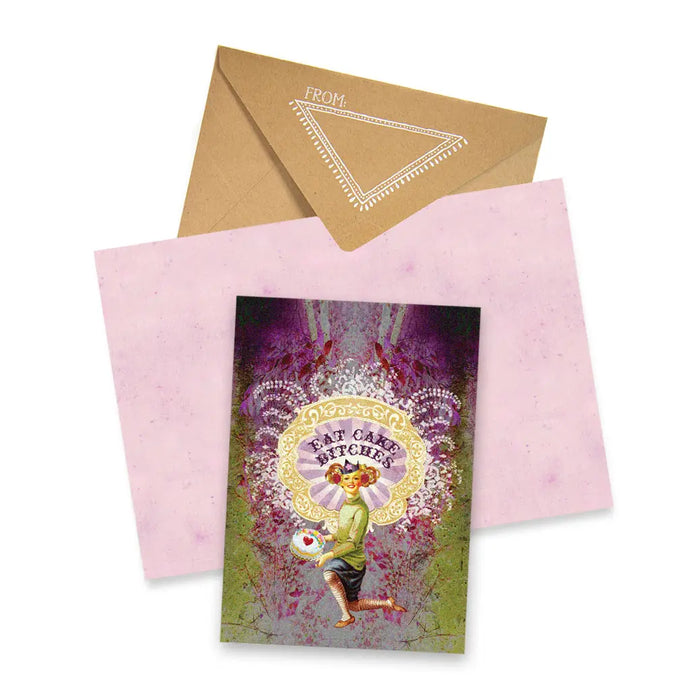 EAT CAKE-GREETING CARD-PAPAYA