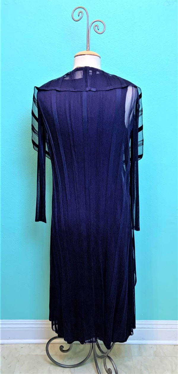 LONG DRESS W/ COLLAR JACKET 2-PIECE -DARK PURPLE-JOURNEY