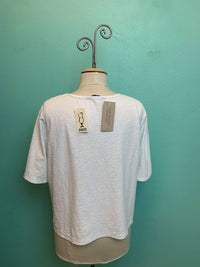 ELBOW SLEEVE BOXY TEE-WHITE-CUT LOOSE