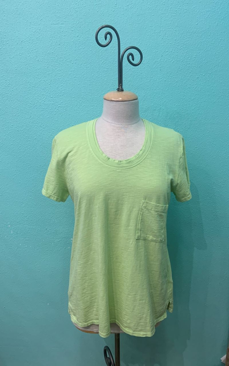 SHORT SLEEVE POCKET TEE-LIMEADE-PRAIRIE COTTON