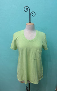 SHORT SLEEVE POCKET TEE-LIMEADE-PRAIRIE COTTON