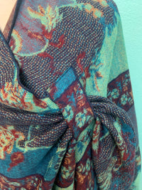 REVERSIBLE CASHMERE SHAWL W/LOOP-RAPTI FASHIONS