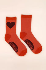 YOU HAVE MY HEART ANKLE SOCKS-TANGERINE-POWDER