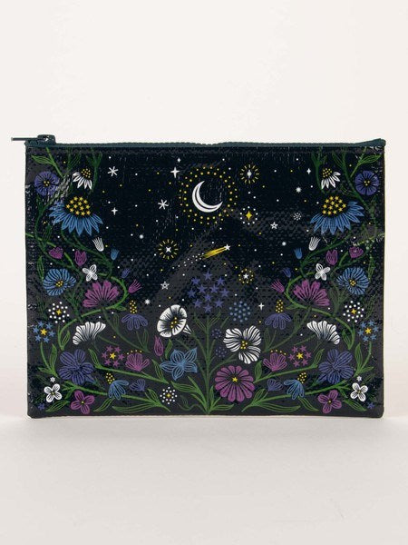 STARRY GARDEN ZIPPER POUCH - BLUE Q