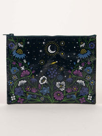STARRY GARDEN ZIPPER POUCH - BLUE Q