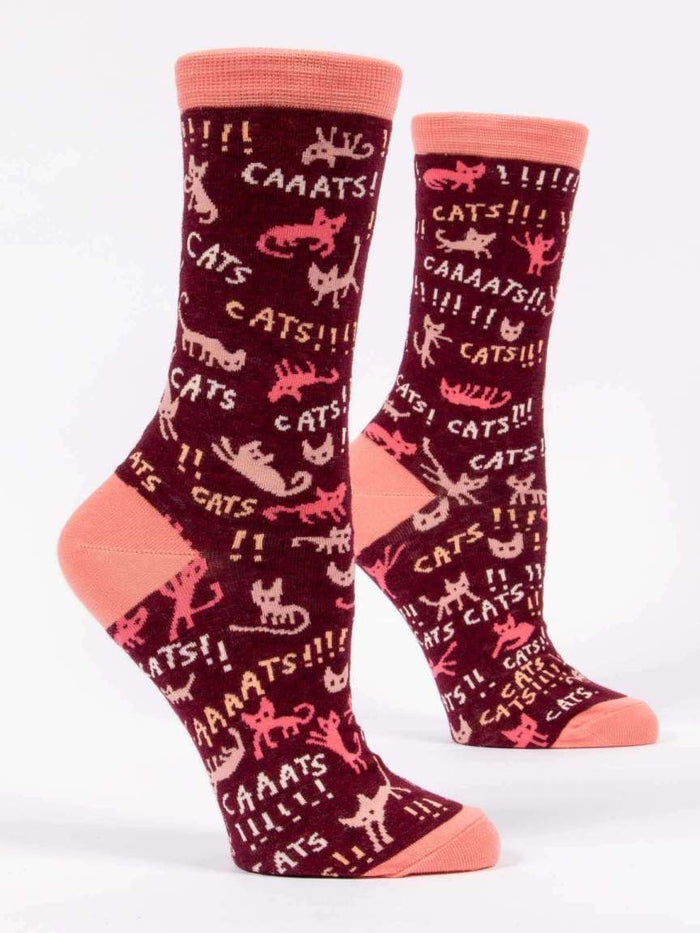CATS! WOMENS' CREW SOCKS - BLUE Q