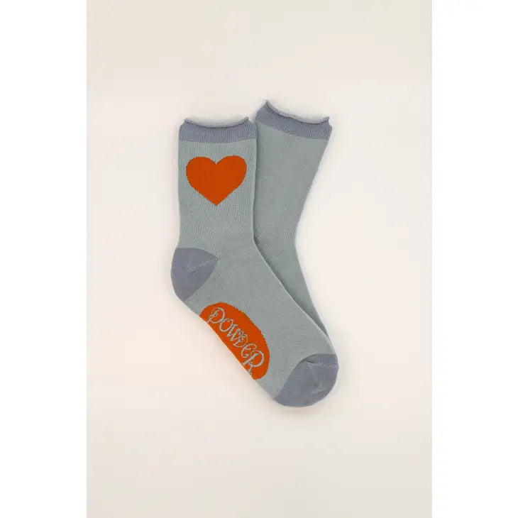 YOU HAVE MY HEART ANKLE SOCKS-ICE-POWDER