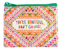 YOU'RE BEAUTIFUL DON'T CHANGE COIN PURSE - BLUE Q