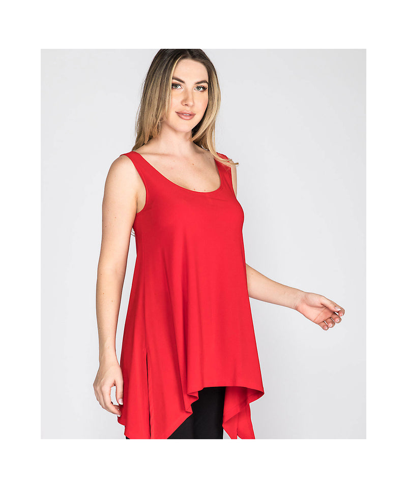 FLOWY SIDE SLIT TANK-RED-LAST TANGO x-small / RED FLOWY SIDE SLIT TANK-RED-LAST TANGO x-small / RED