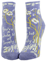 YOU ARE A WHOLE LOTTA LOVELY WOMEN'S ANKLE SOCKS - BLUE Q