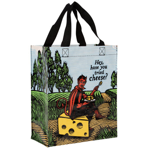 HAVE YOU TRIED CHEESE? HANDY TOTE- BLUE Q