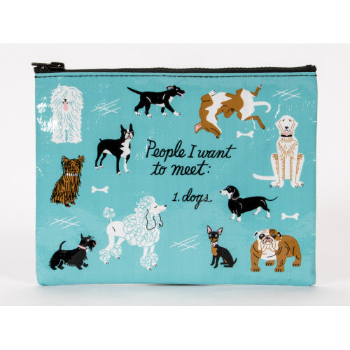 PEOPLE I LOVE: DOGS ZIPPER POUCH - BLUE Q