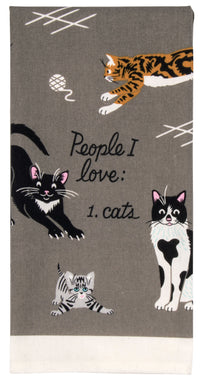 PEOPLE I LOVE: CATS DISH TOWEL - BLUE Q